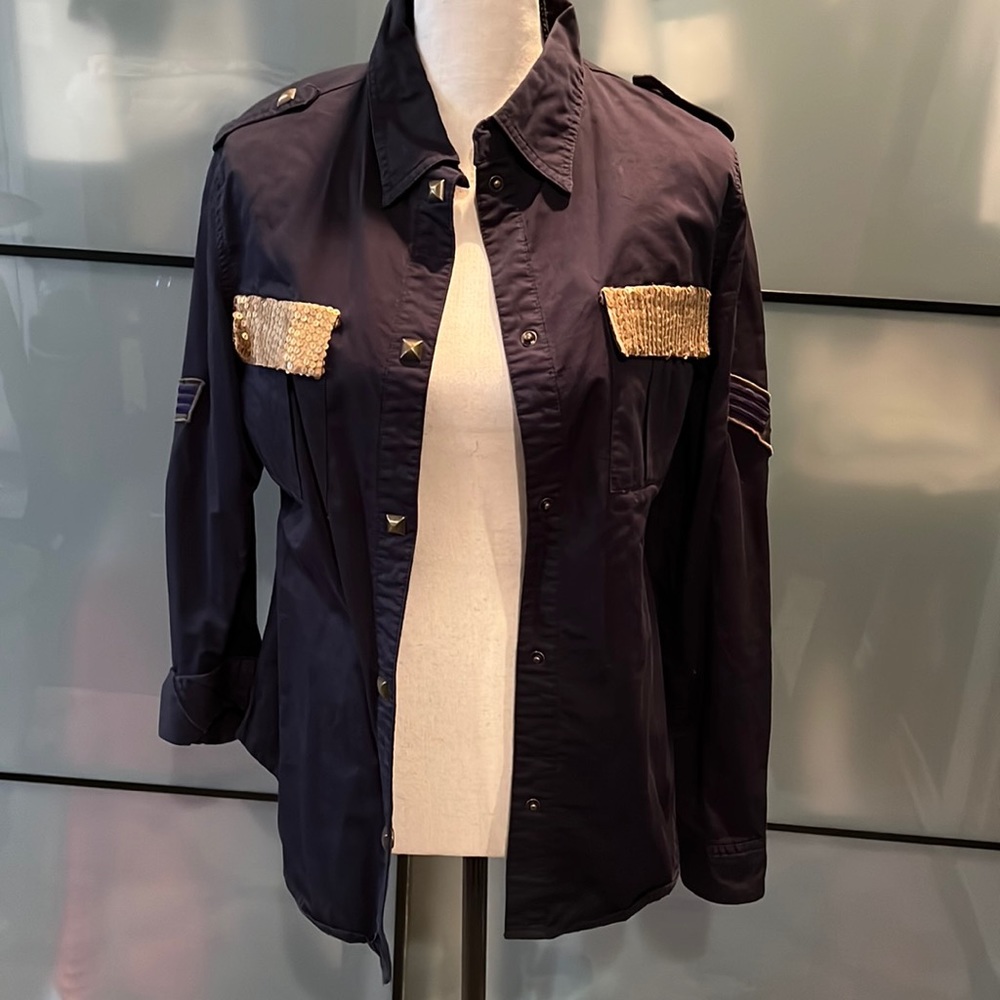 Son of John Navy Military Shirt Jacket sz small